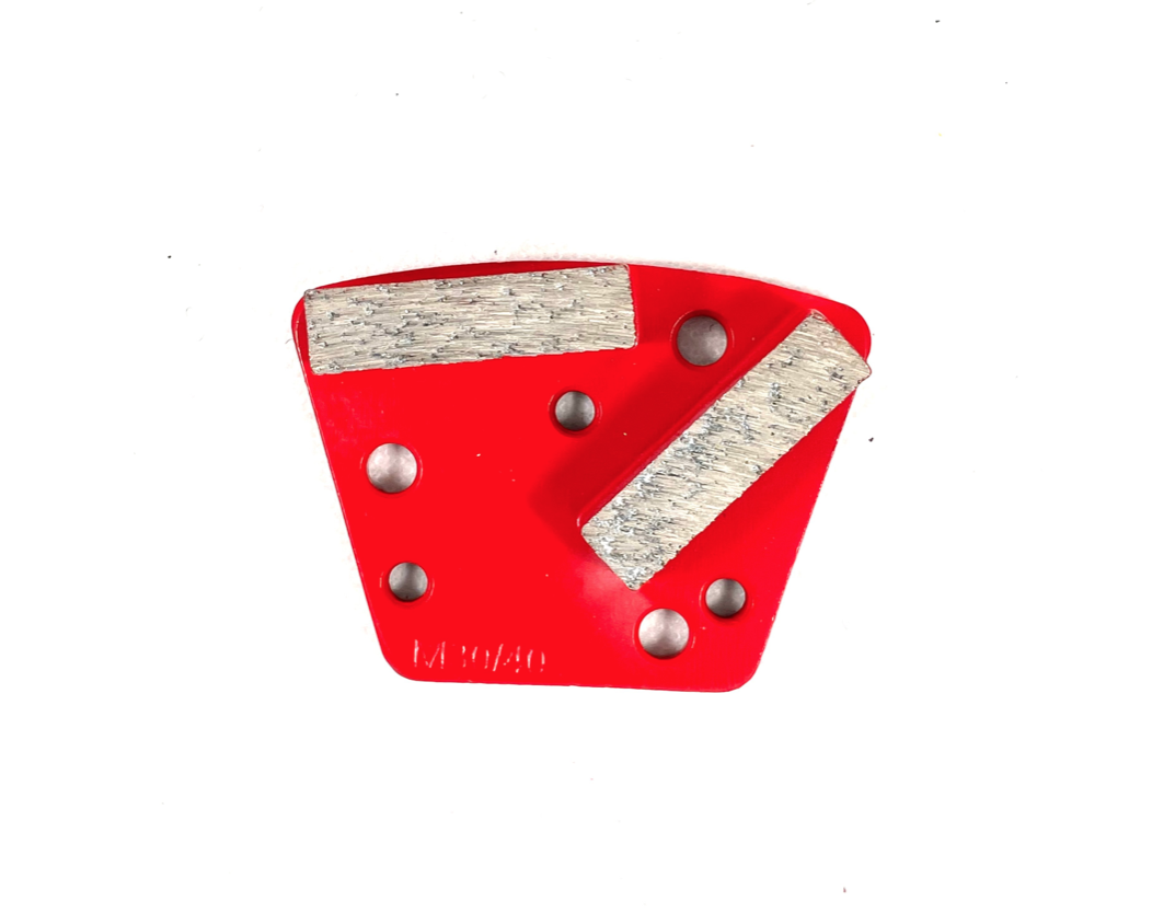 HTC Metal Bond Grinding Plate Double Bar 12mm Segments Medium Bond, RED